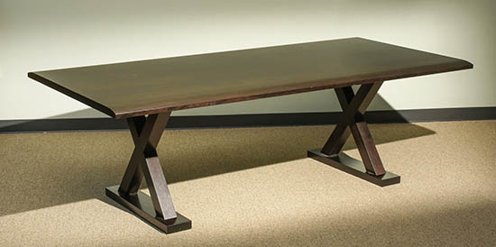 Appraisal: Christian Liaigre Stained and Lacquered Mahogany 'Courrier' Dining Table Circa