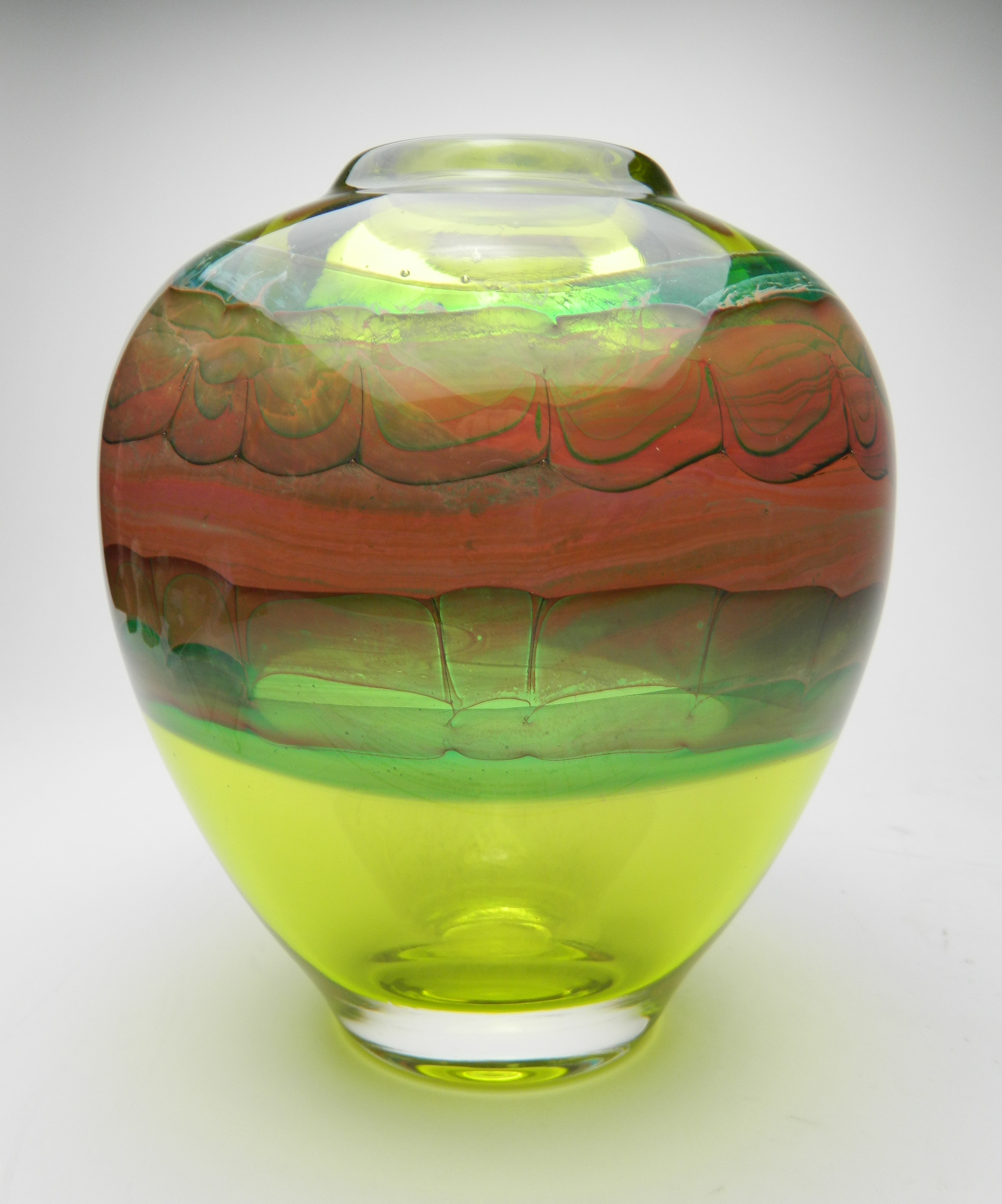 Appraisal: Brent Kee Young American - Vase- glass vase signed at