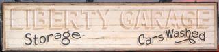 Appraisal: Liberty Garage self framed wood sign dated ' x Liberty