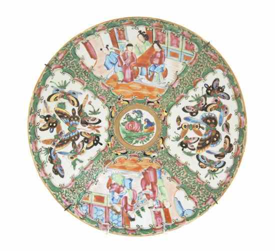 Appraisal: A Chinese Rose Medallion Plate decorated with alternating panels of