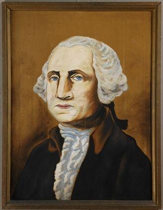 Appraisal: AMERICAN SCHOOL GEORGE WASHINGTON Oil on canvas relined x in