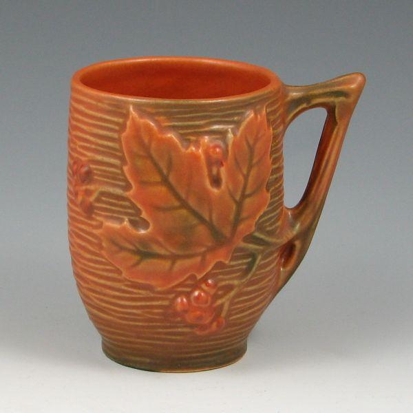 Appraisal: Roseville Bushberry handled mug or cup in brown Marked R