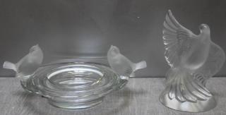 Appraisal: LALIQUE France Lot of Glass To Inc A Centerpiece With