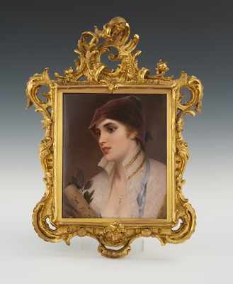 Appraisal: A KPM Porcelain Plaque of a Beauty The hand painted