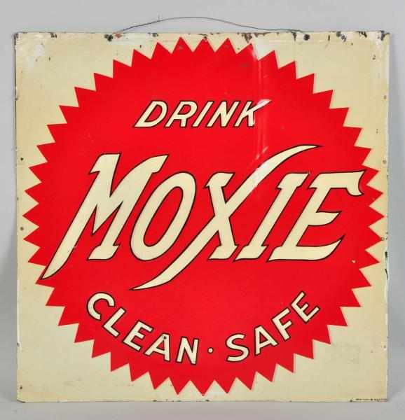 Appraisal: Lot of Embossed Tin Moxie Signs Circa s Larger sign