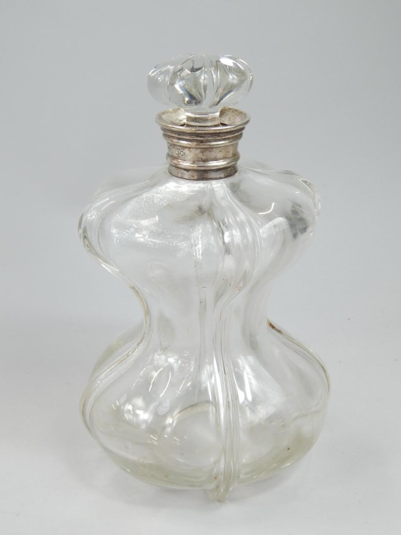 Appraisal: A late Victorian glass decanter and stopper of waisted form