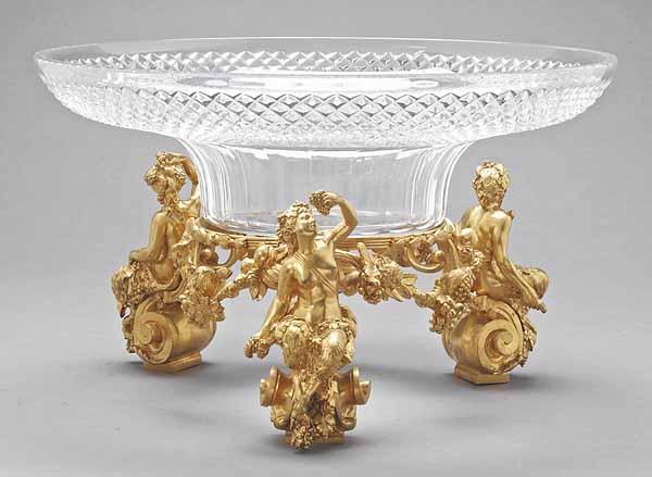 Appraisal: A Fine French Crystal and Bronze Centerpiece late th c