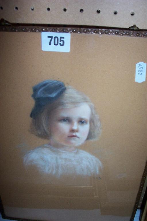 Appraisal: An early th century pastel study of a young girl