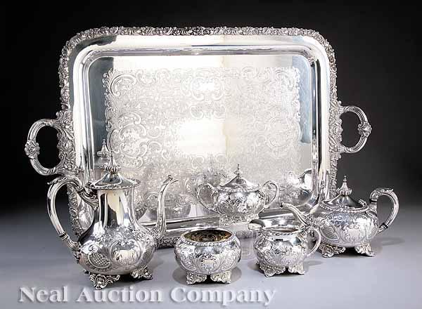 Appraisal: An American Silverplate Coffee and Tea Service Friedman Silver Co