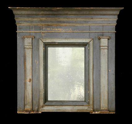 Appraisal: CONTINENTAL PAINTED OVER MANTLE MIRROR The rectangular plate within molded