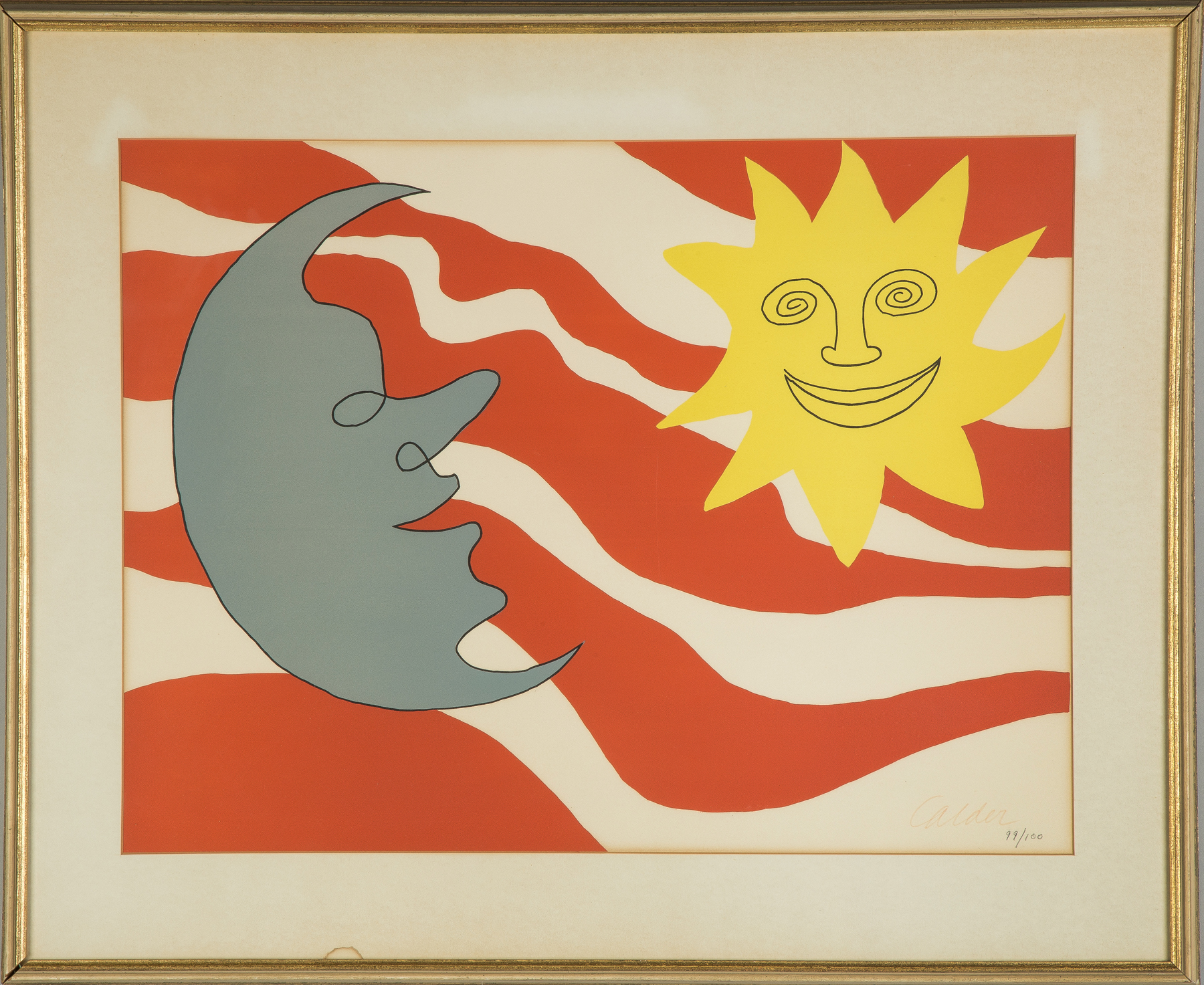 Appraisal: Alexander Calder American - Sun Face Moon Face C Signed