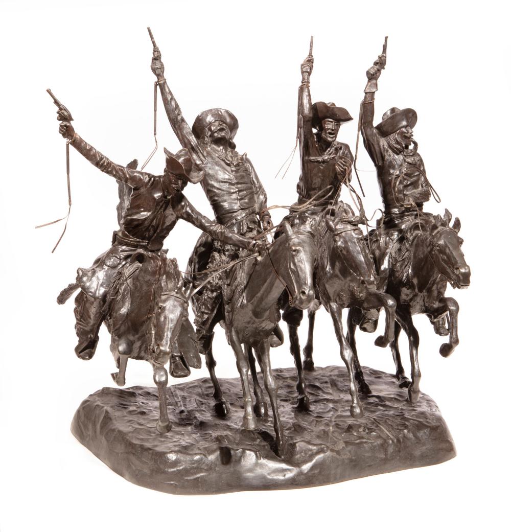 Appraisal: Bronze Figural Grouping of Coming Through the Rye after Frederick