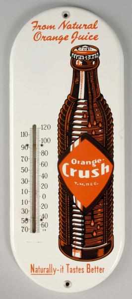 Appraisal: Scarce Porcelain Orange Crush Thermometer Description s Features the Krinkly