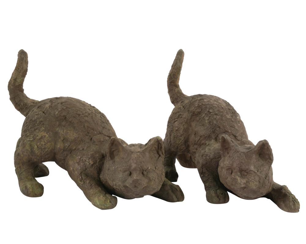 Appraisal: BARBARA BERETICH - TWO BRONZE CAT FIGURESeach signed and numbered