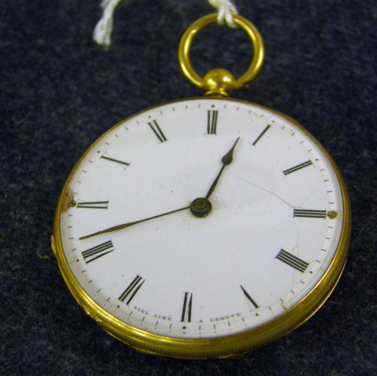 Appraisal: A GENTLEMAN'S POCKET WATCH with white enamel dial back plate