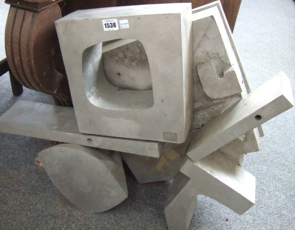 Appraisal: A contemporary metal sculpture of cube form approximately cm