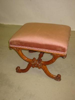 Appraisal: A VICTORIAN SATINWOOD STOOL of oblong form the upholstered seat