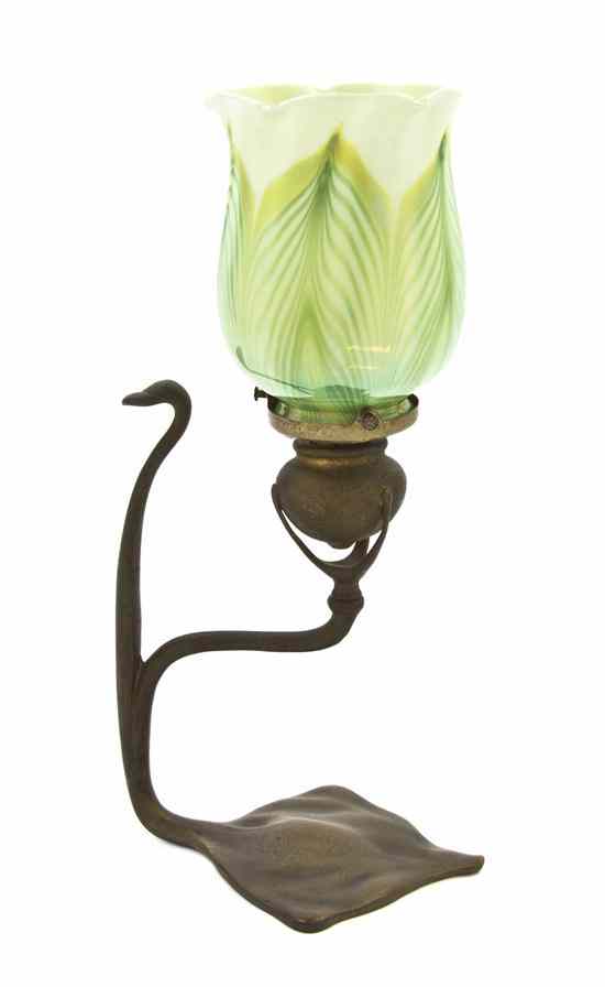 Appraisal: A Tiffany Studios Gilt Bronze and Favrile Glass Candlestick of