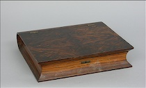 Appraisal: Antique Wooden Keepsake Box in Burled Walnut An antique wooden