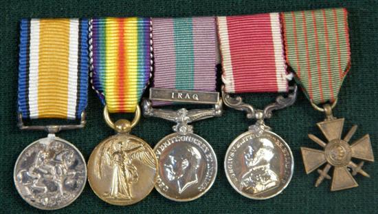 Appraisal: Five miniature medals two First World War George V medal