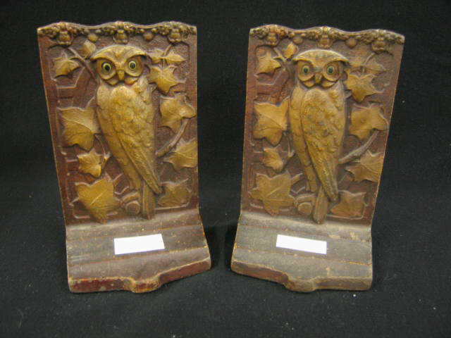 Appraisal: Bronzed Owl Bookends deco era