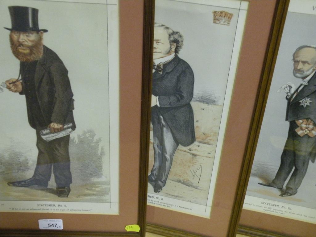 Appraisal: Three framed Spy prints - Statesmen No No and No