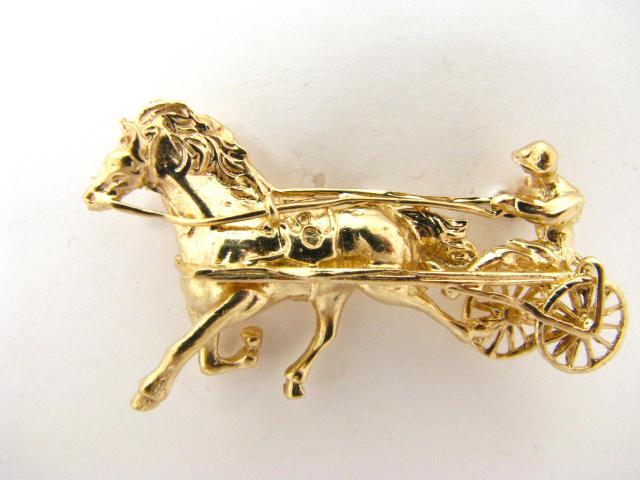 Appraisal: K Yellow Gold Sulky Racer Pin