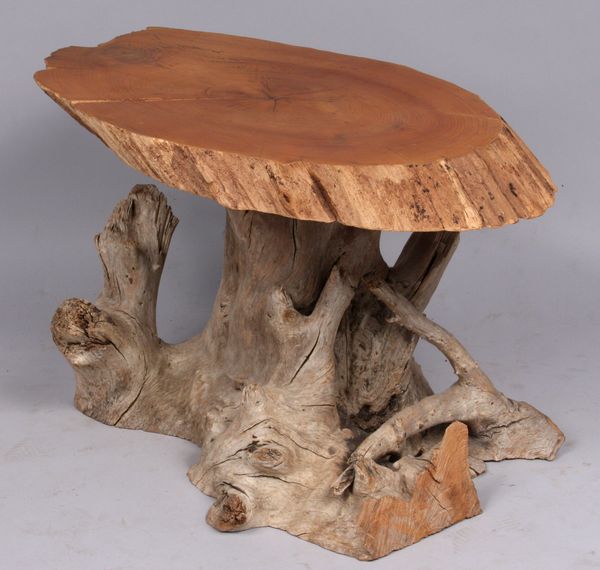 Appraisal: 's- 's California Arts and Crafts root table h x