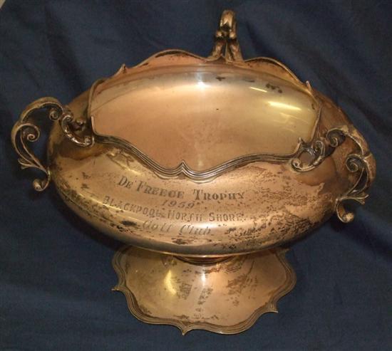 Appraisal: Edward VII silver trophy bowl with shaped reeded rim three