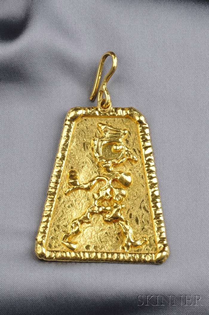 Appraisal: kt Gold Pendant Jean Mahie designed as a modified plaque