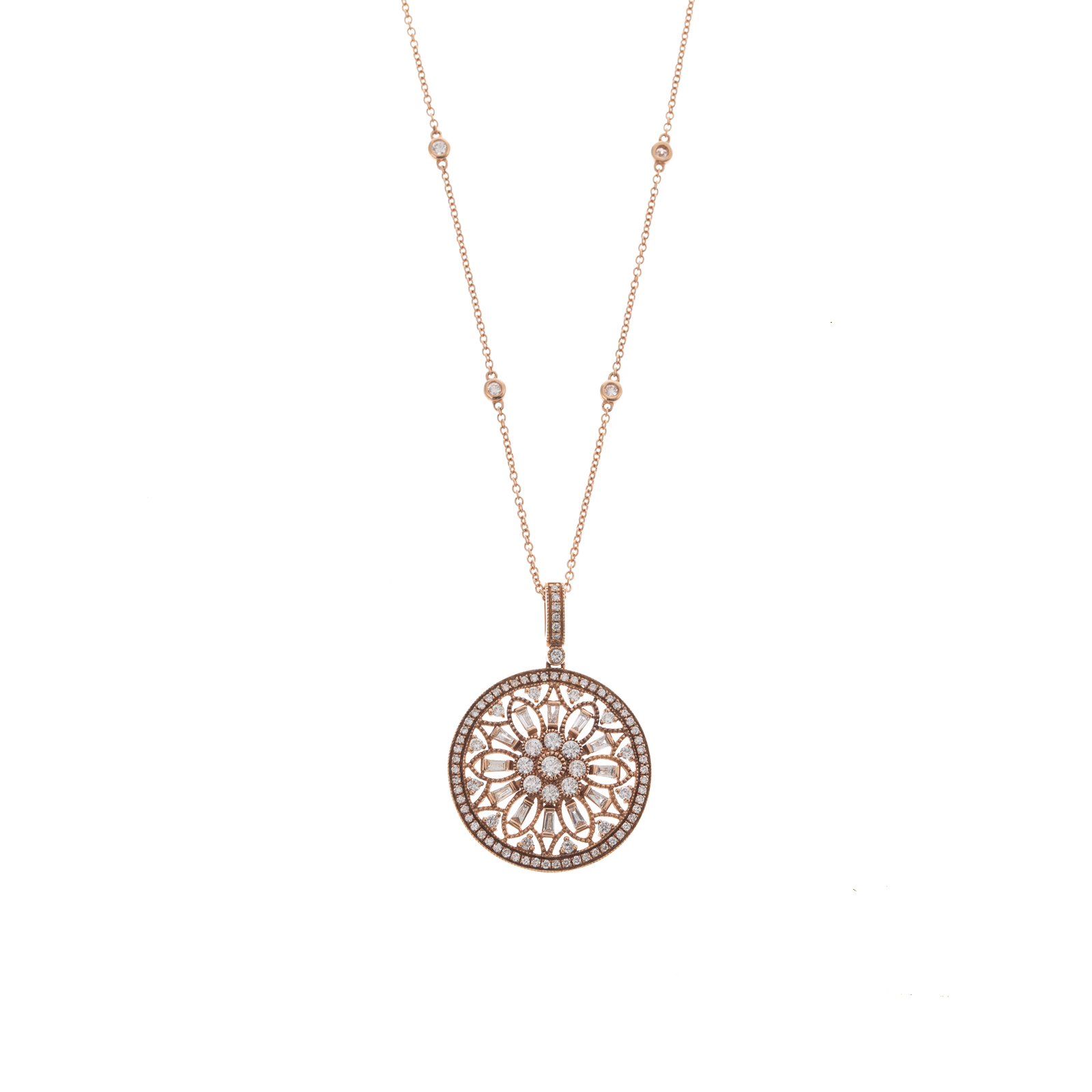 Appraisal: AN EFFY DIAMOND PENDANT IN K ROSE GOLD K rose