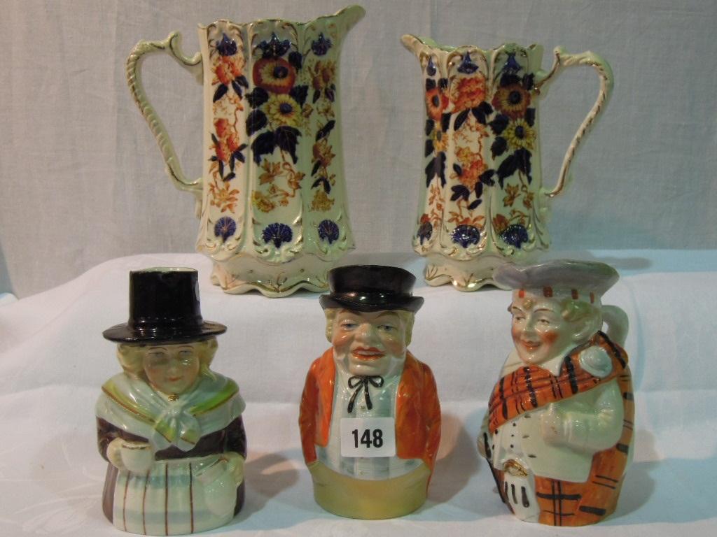 Appraisal: Three early th century Toby Jugs in the form of