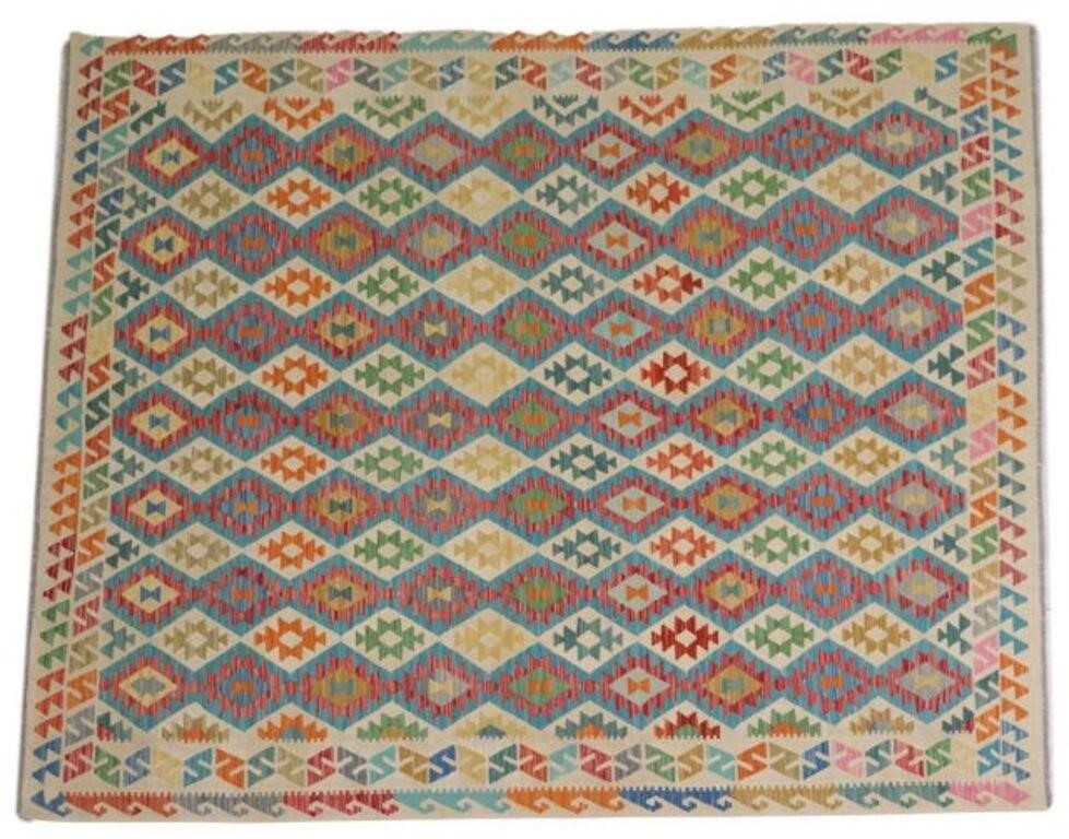 Appraisal: HAND-TIED KILIM RUG PAKISTAN ' X ' Hand-tied Kilim rug