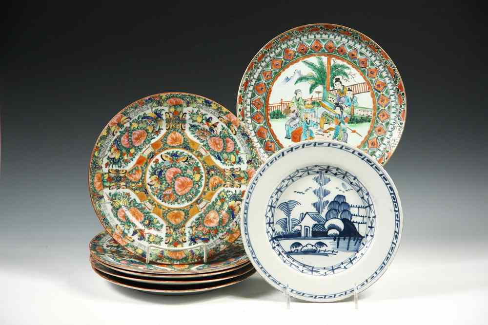 Appraisal: CHINESE EXPORT PLATES - Including Rose Medallion with overall decoration