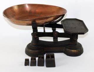 Appraisal: RW Dobson scale with copper pan with weights h x