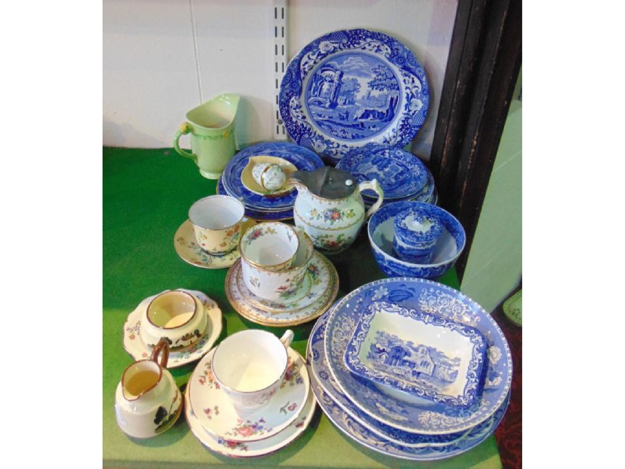 Appraisal: A collection of blue and white printed ceramics including a