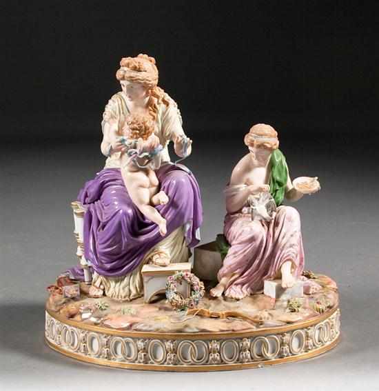 Appraisal: Meissen porcelain allegorical figural group late th century modeled as