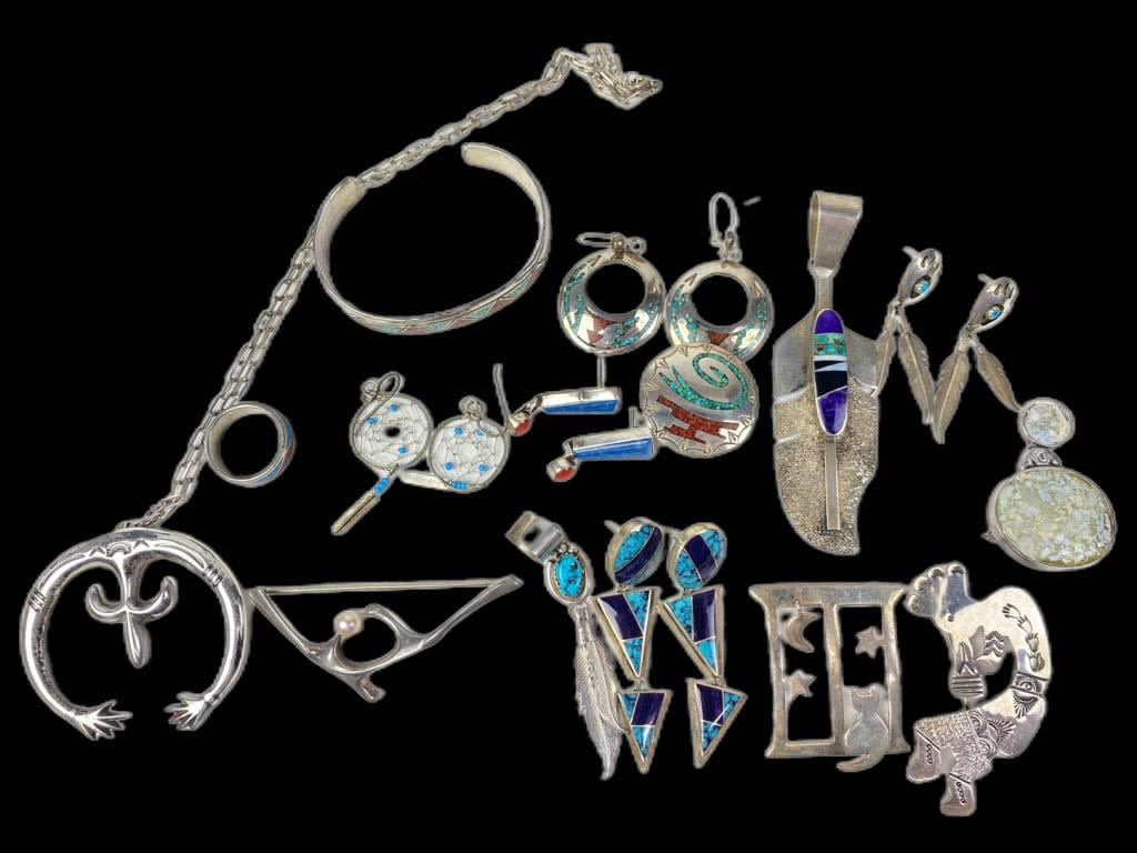 Appraisal: Lot of Soutwest Sterling Silver JewelrySterling marked jewelry weighs ozt