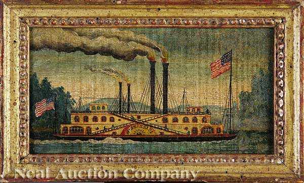 Appraisal: Southern School late th c early th c Steamboat Mississippi