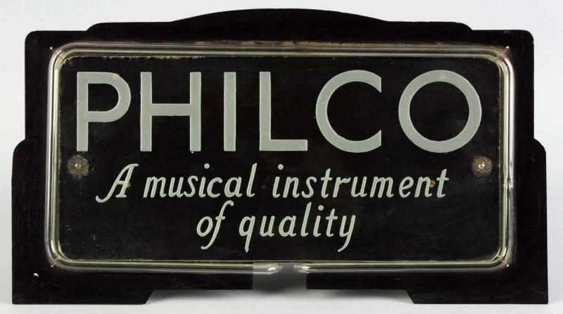 Appraisal: Philco Glass Metal Neon Sign Circa s to s Light