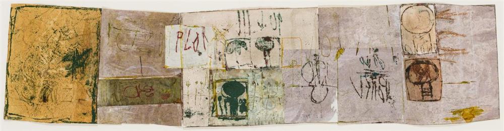 Appraisal: HANNELORE BARON German - Untitled mixed media collage signed and