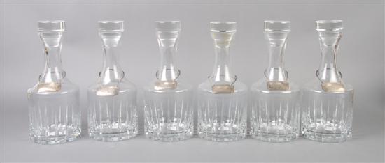 Appraisal: A Set of Six Rosenthal Cut Glass Decanters Height inches