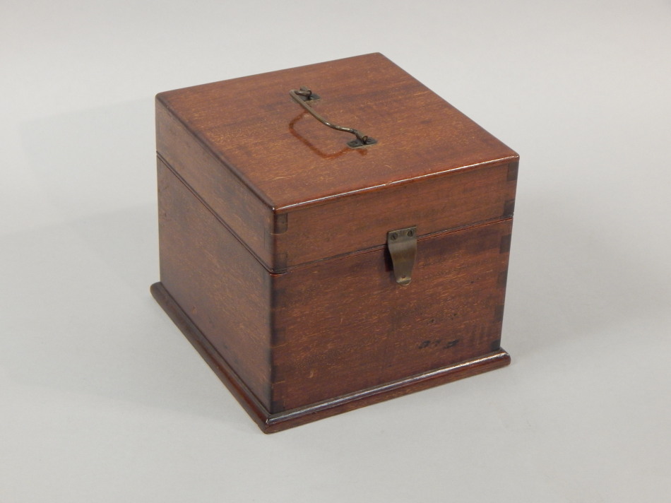 Appraisal: A late thC early thC mahogany box with brass handle