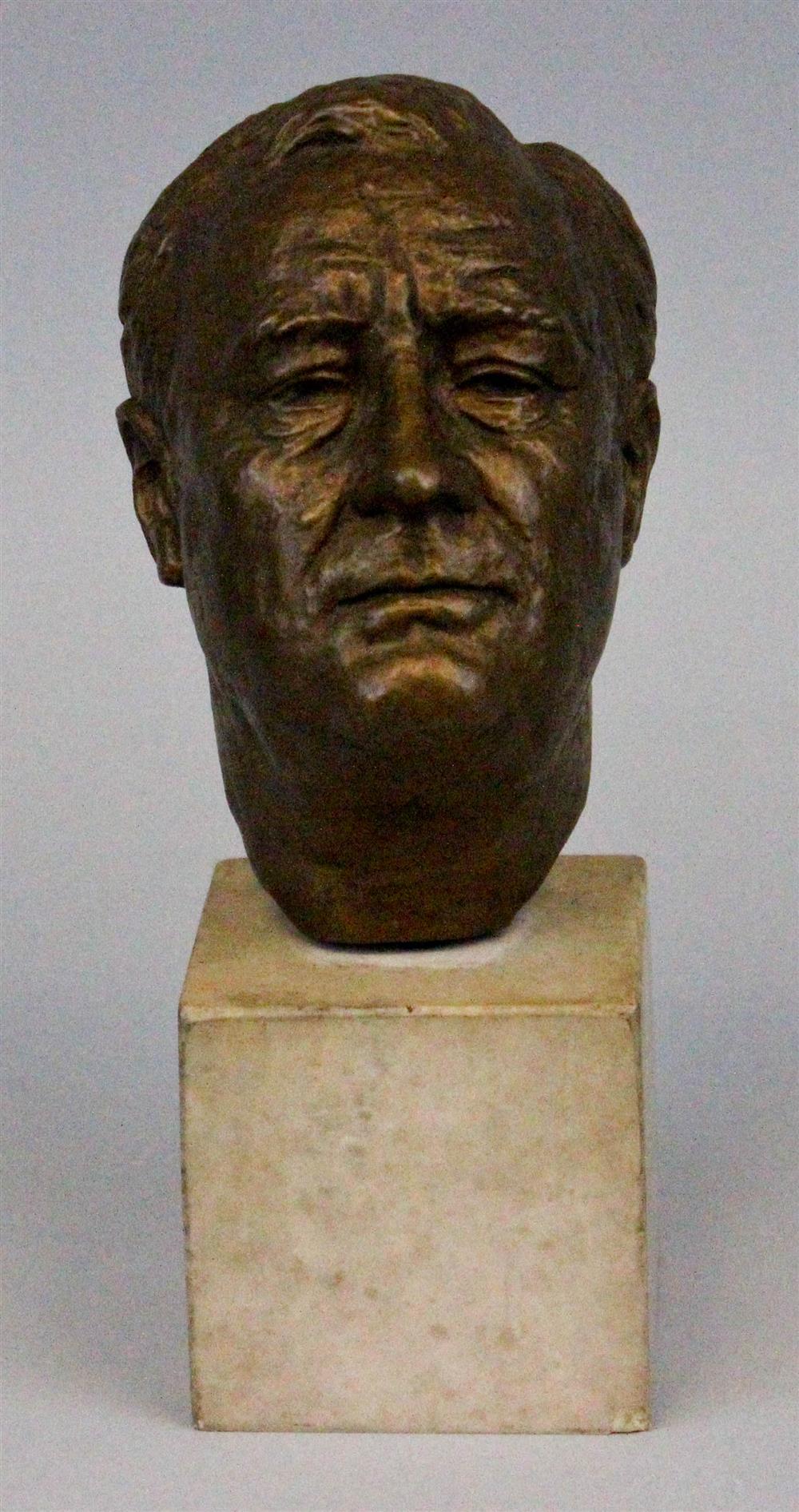 Appraisal: PRESIDENT FRANKLIN D ROOSEVELT PORTRAIT BUST BROADSIDES CAMPAIGN BUTTONS a