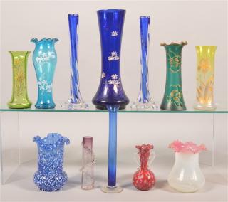 Appraisal: Various Vintage Art Glass Vases Tallest measures h