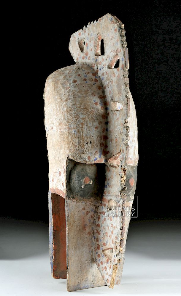 Appraisal: th C African Dogon Wood Mask - Zoomorphic Face Western