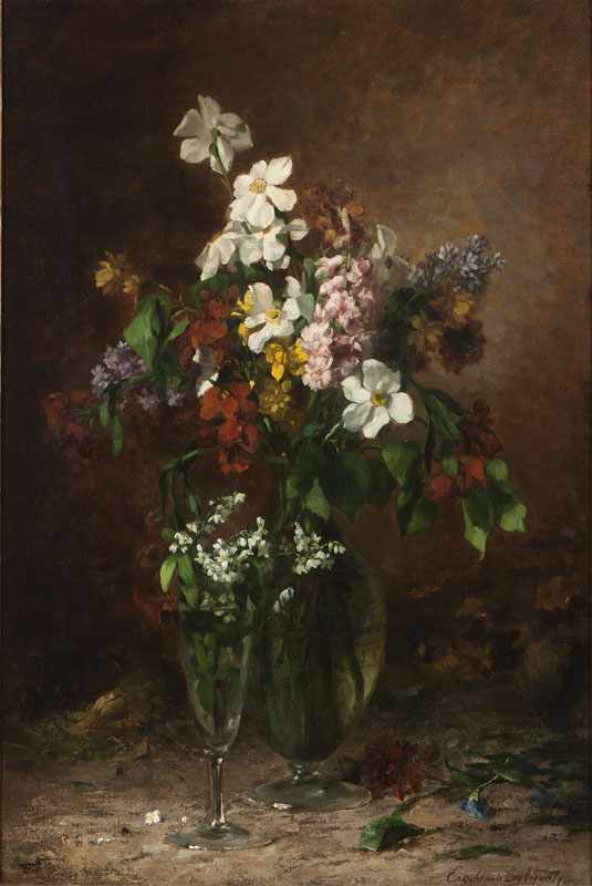 Appraisal: Euphemie Muraton - French Still Life with Spring Blooms in