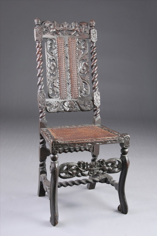 Appraisal: ENGLISH CHARLES II WALNUT BOYES AND CROWNES SIDE CHAIR th