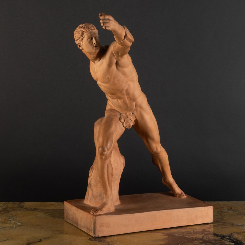 Appraisal: Danish P Ipsen Terracotta Model of The Borghese Gladiator Impressed