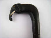 Appraisal: An Indian ebony walking stick with elephant head handle the